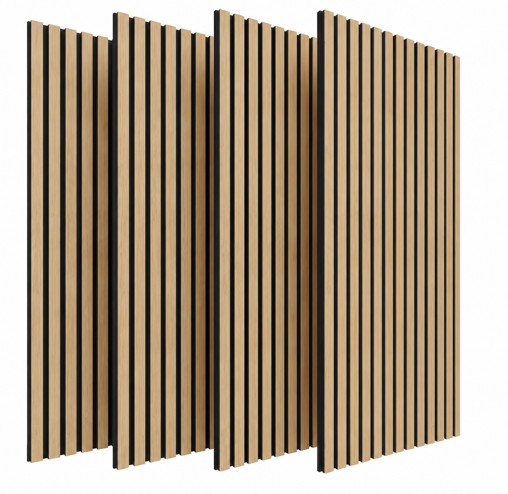 Panneau acoustique mural 60 x 120 cm – Double épaisseur, chêne naturel, gris ou anthracite - lot de 4