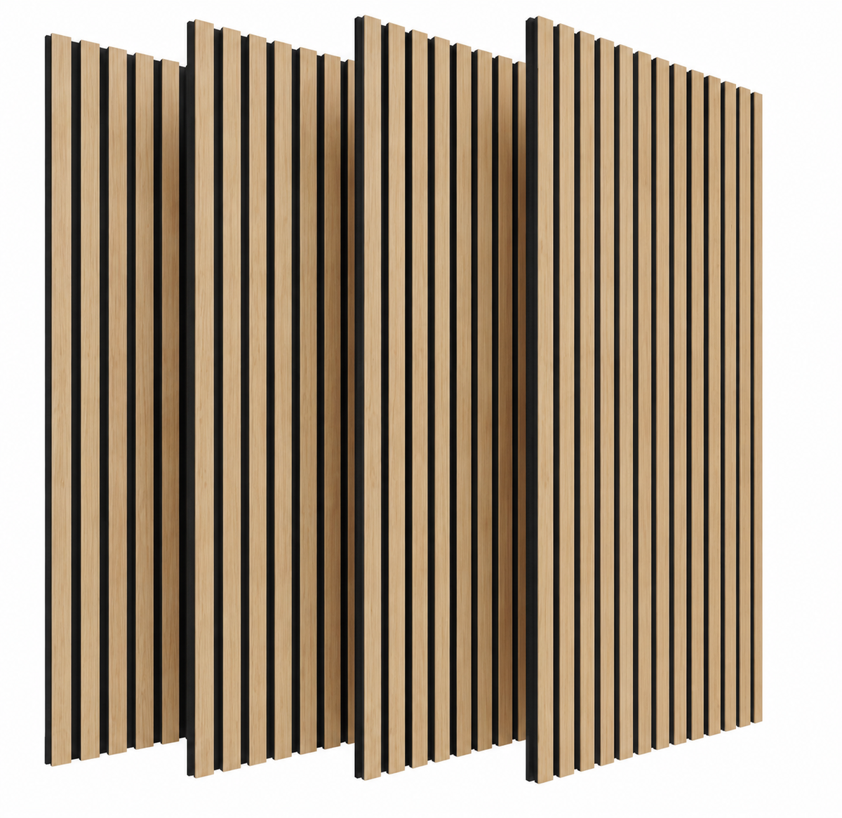 Panneau acoustique mural 60 x 120 cm – Double épaisseur, chêne naturel, gris ou anthracite - lot de 4