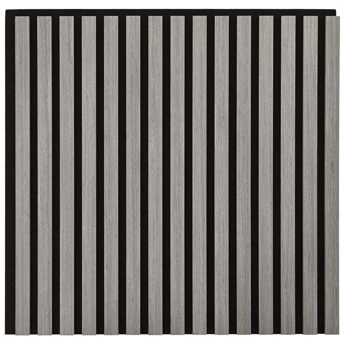 Panneau acoustique mural chêne gris – Lattes sur feutre noir 60,5 x 60 cm - lot de 2