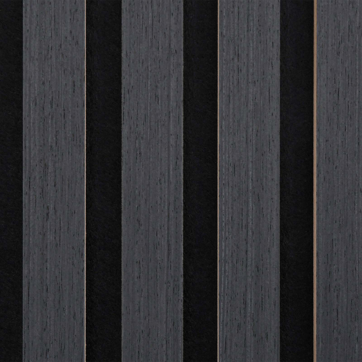 Panneau acoustique mural chêne anthracite – Lattes sur feutre noir 60,5 x 60 cm - lot de 8
