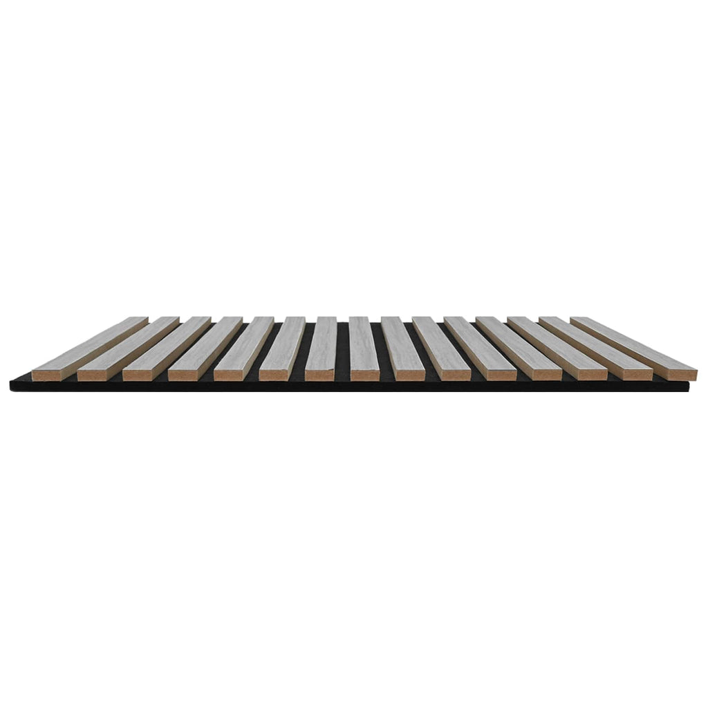 Panneau acoustique mural chêne gris – Lattes sur feutre noir 60,5 x 60 cm - lot de 8
