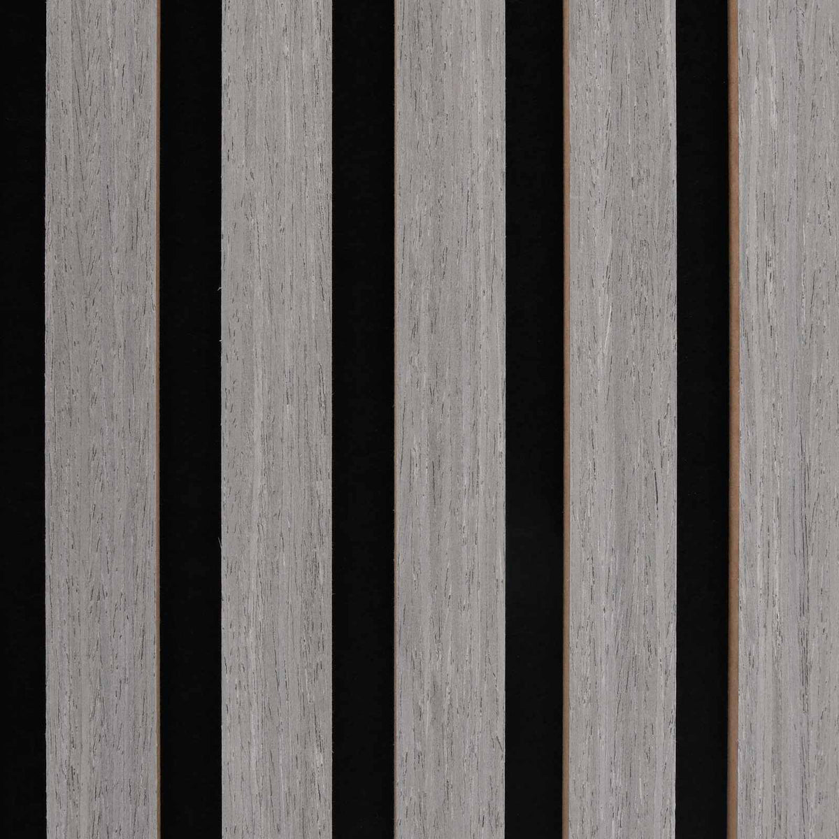 Panneau acoustique mural chêne gris – Lattes sur feutre noir 60,5 x 60 cm - lot de 8
