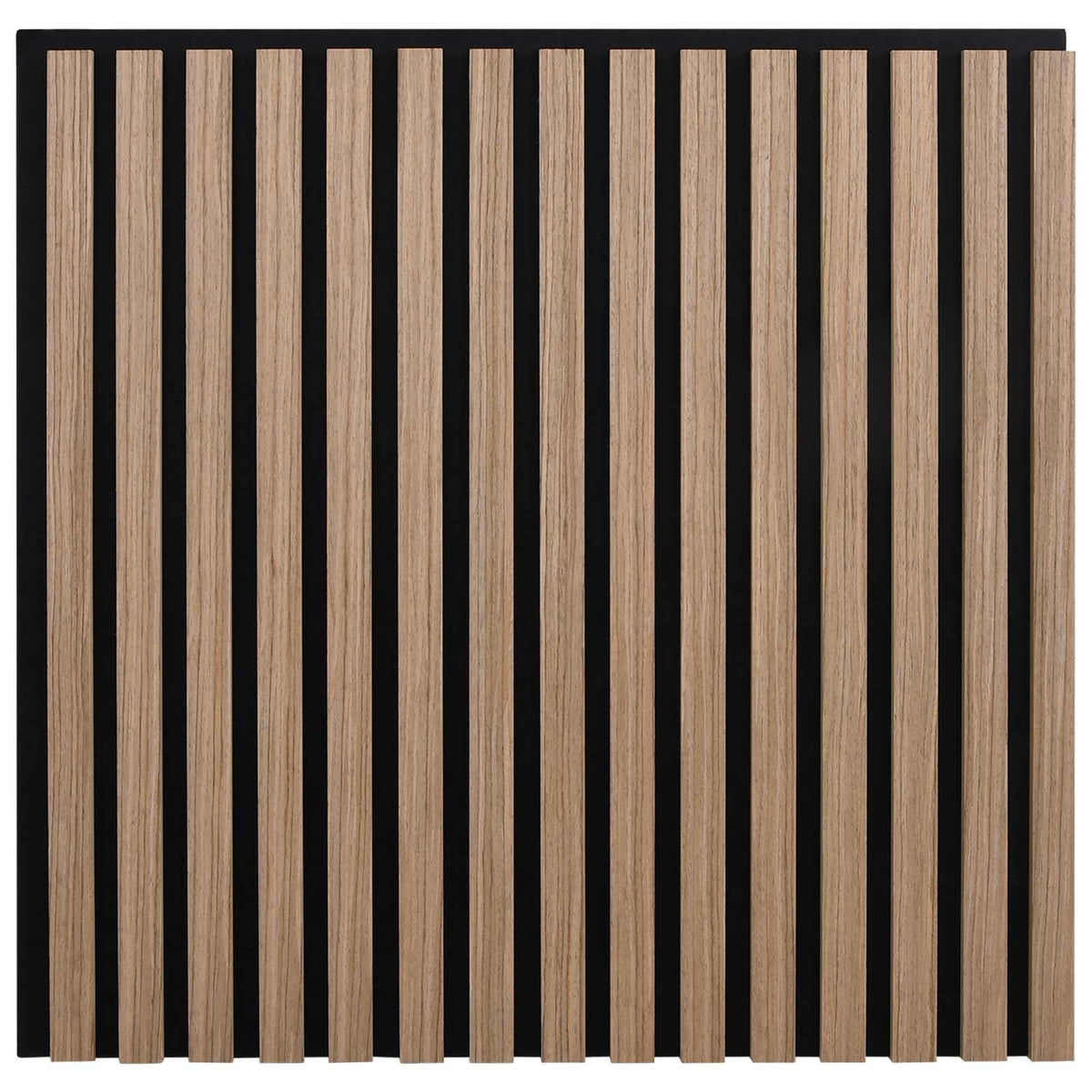 Panneau acoustique mural chêne brun – Lattes sur feutre noir 60,5 x 60 cm - lot de 8