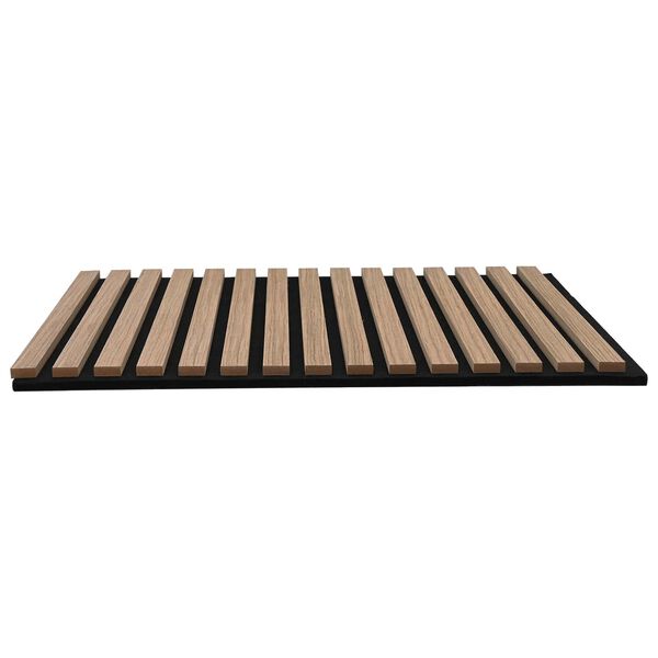Panneau acoustique mural chêne brun – Lattes sur feutre noir 60,5 x 60 cm - lot de 8
