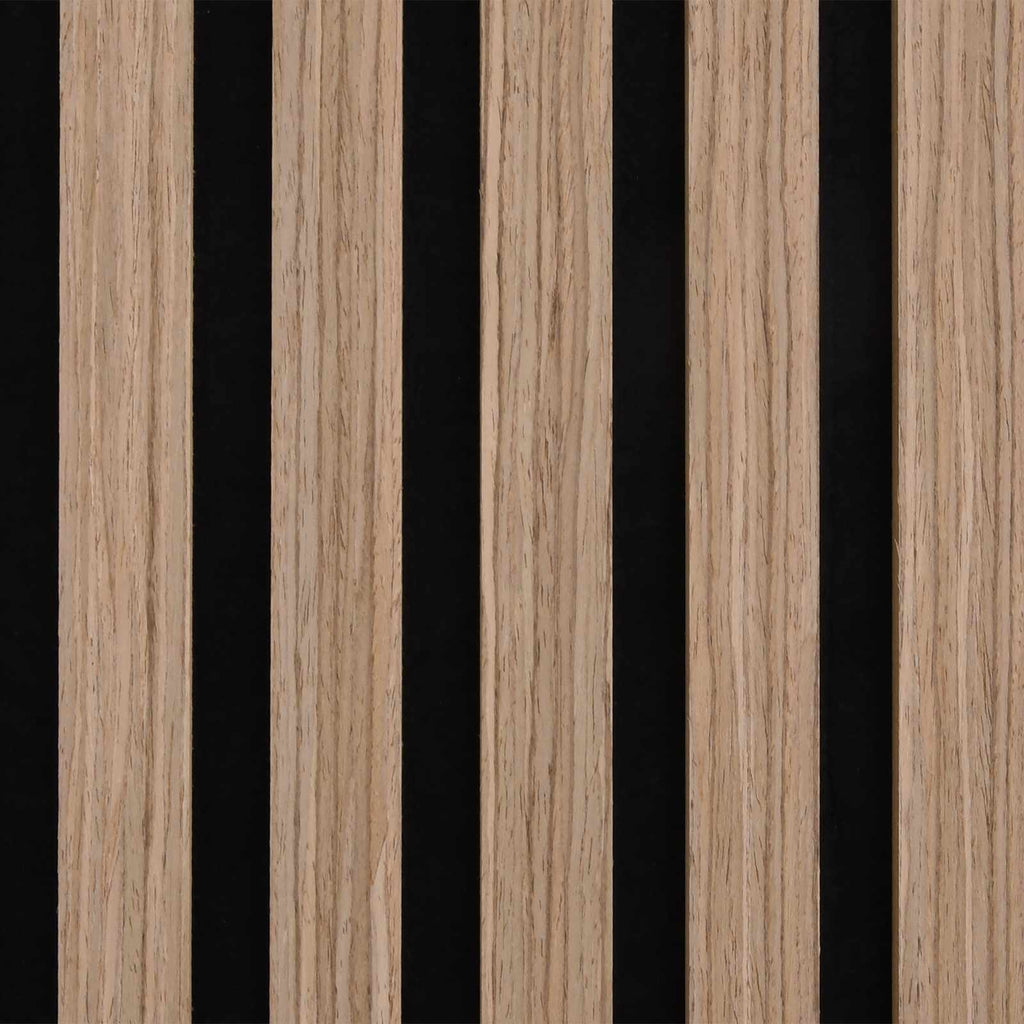 Panneau acoustique mural chêne brun – Lattes sur feutre noir 60,5 x 60 cm - lot de 8