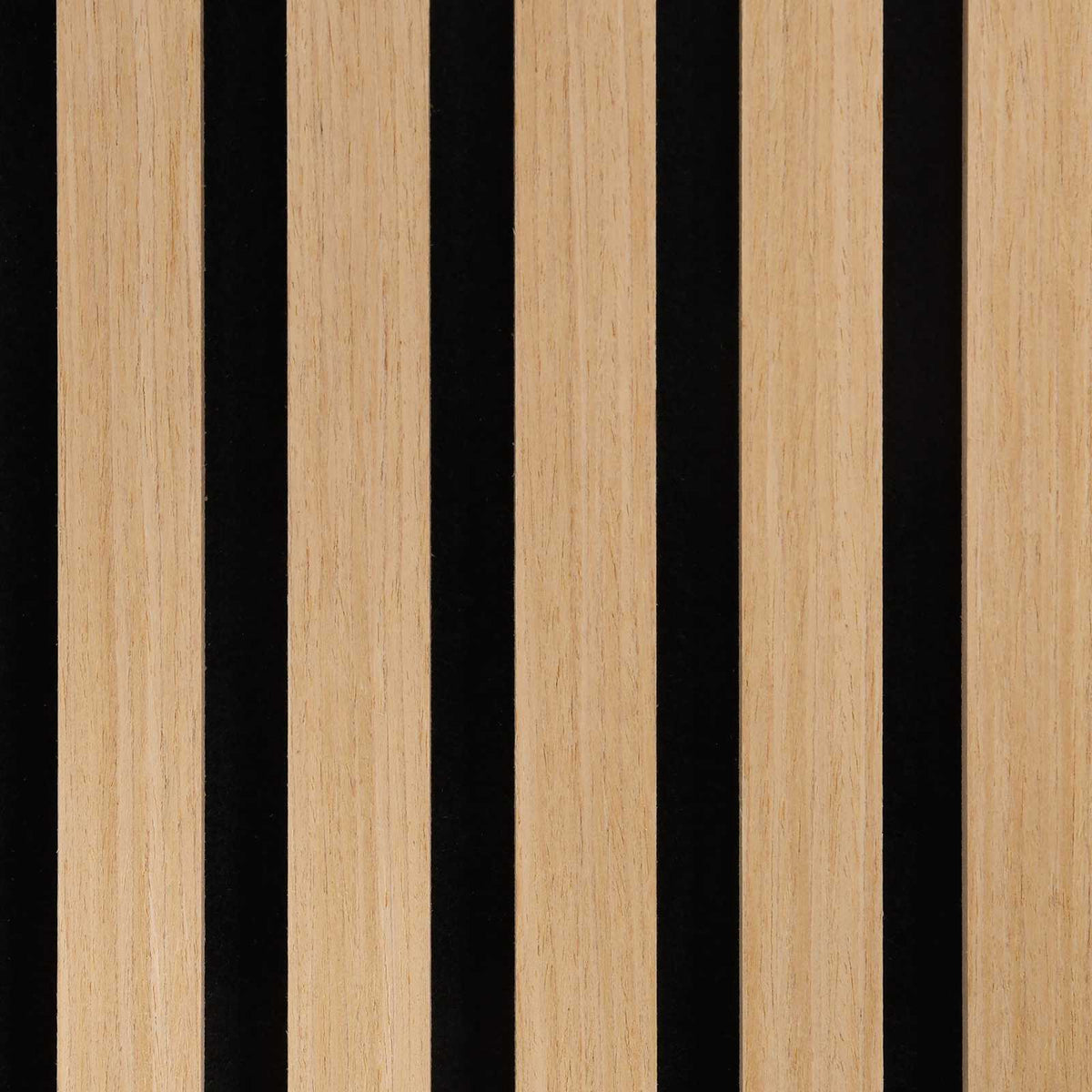 Panneau acoustique mural chêne naturel – Lattes sur feutre noir 60,5 x 60 cm - Lot de 8