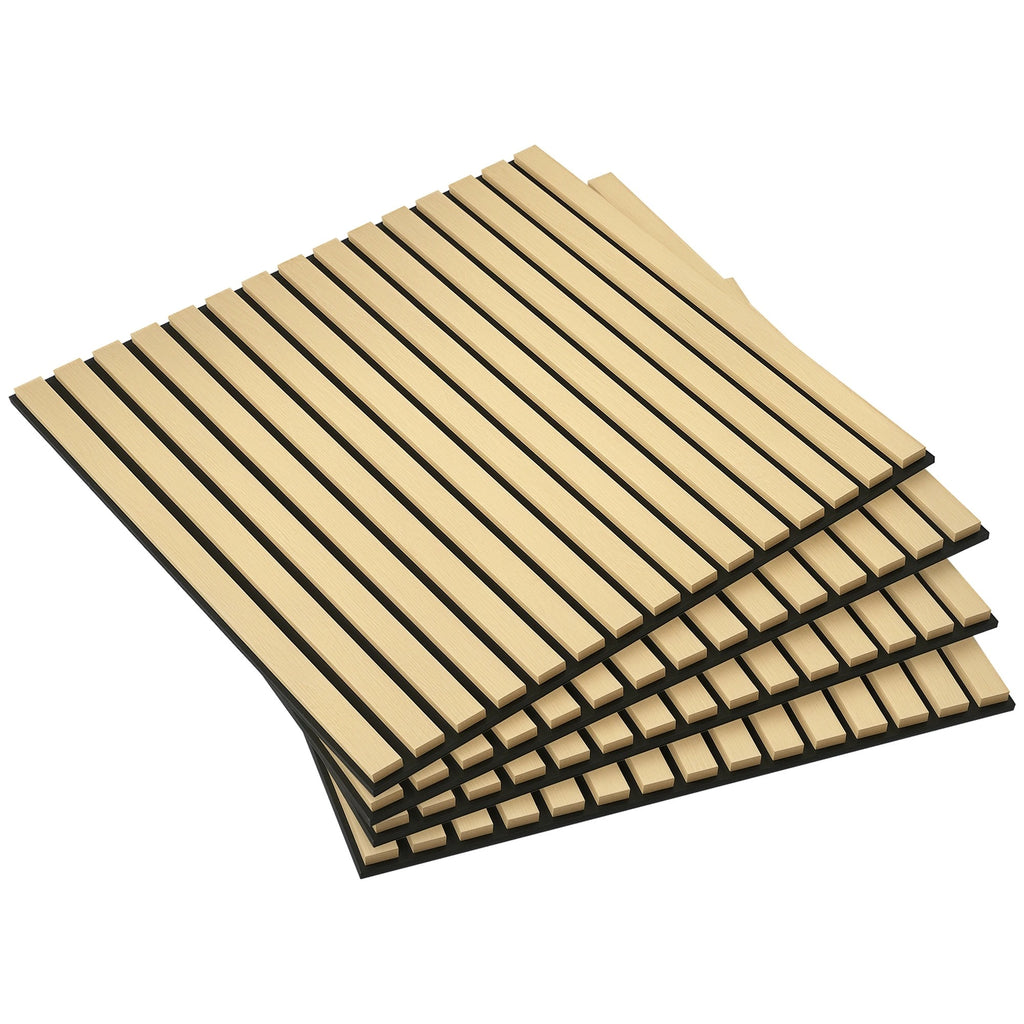 Panneau acoustique mural chêne naturel 60 x 60 cm – Double épaisseur - lot de 4
