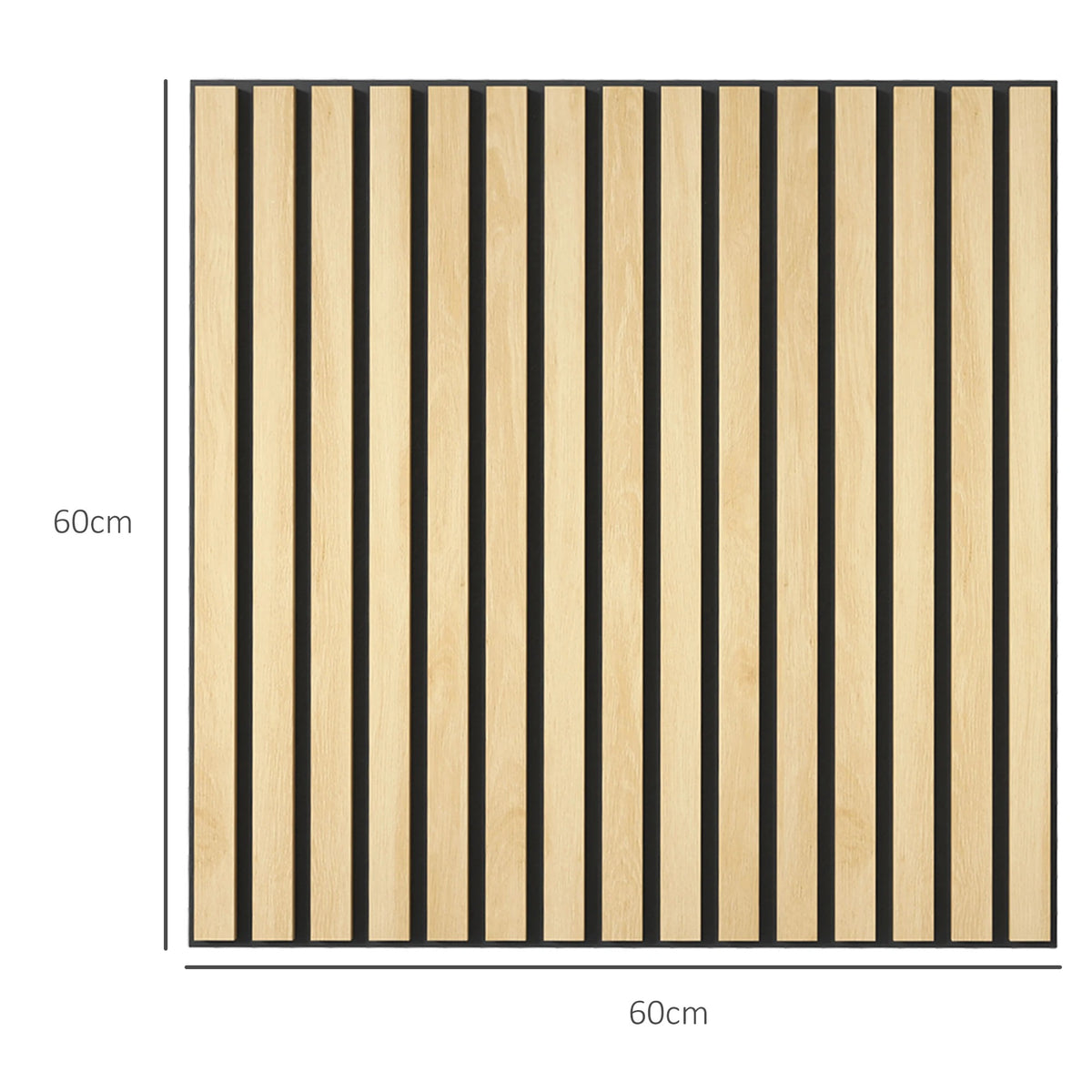 Panneau acoustique mural chêne naturel 60 x 60 cm – Double épaisseur - lot de 4