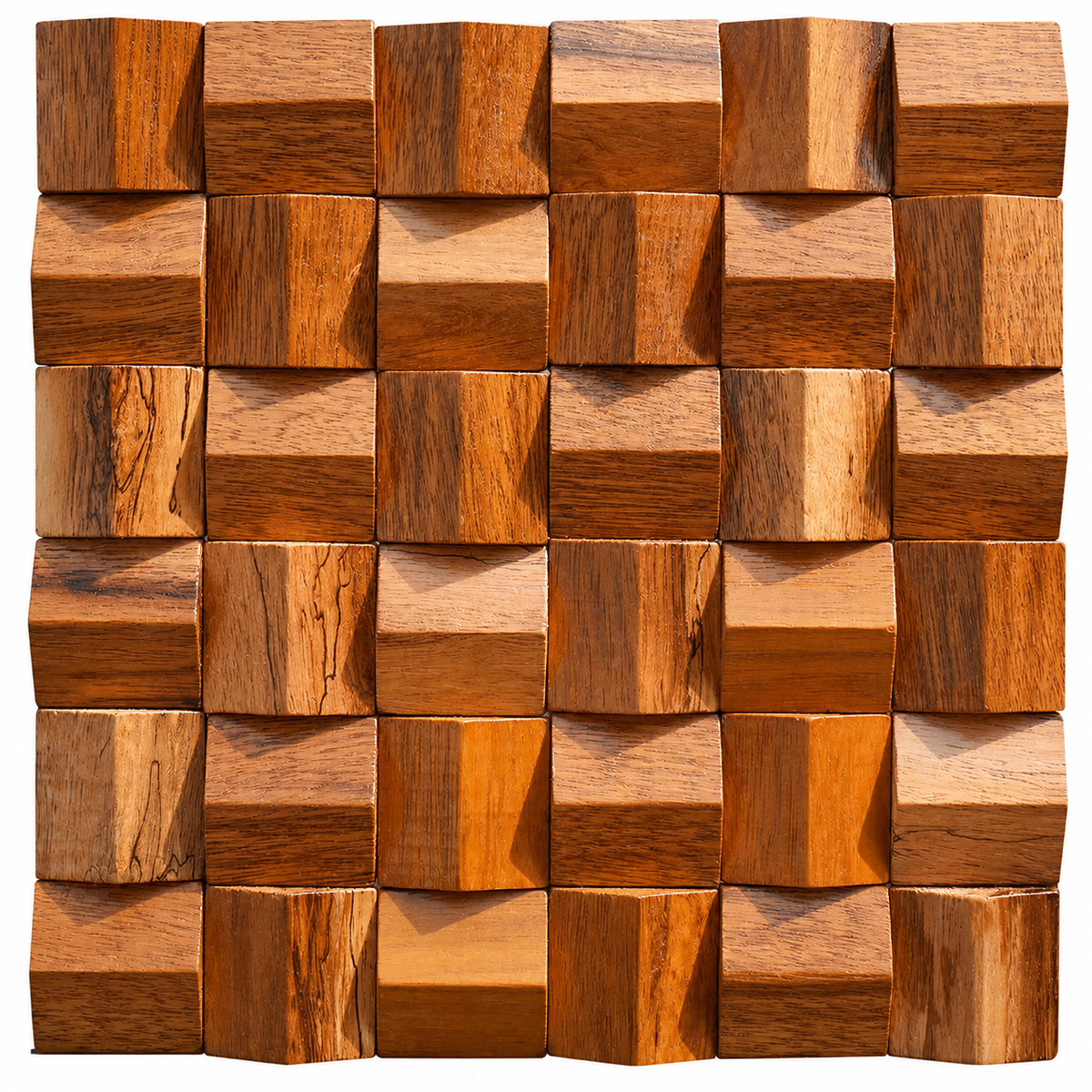 Panneau Mosaïque en bois | Terra | 30×30 cm | Carrelage en bois
